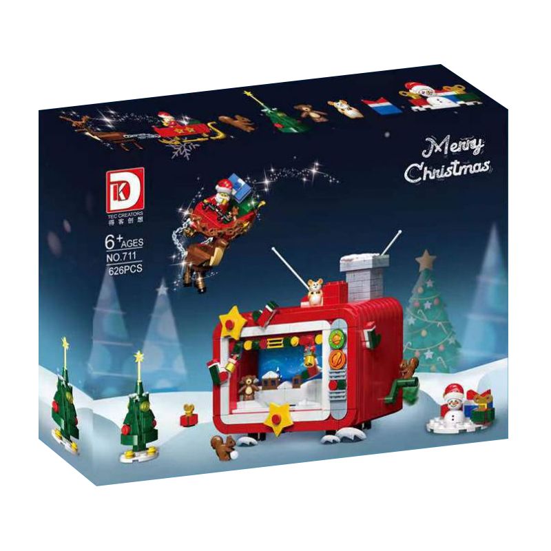 DK 711 non Lego TRUYỀN HÌNH GIÁNG SINH bộ đồ chơi xếp lắp ráp ghép mô hình Christmas 626 khối