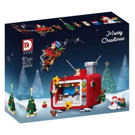 DK 711 non  TRUYỀN HÌNH GIÁNG SINH bộ đồ chơi xếp lắp ráp ghép mô hình Christmas 626 khối