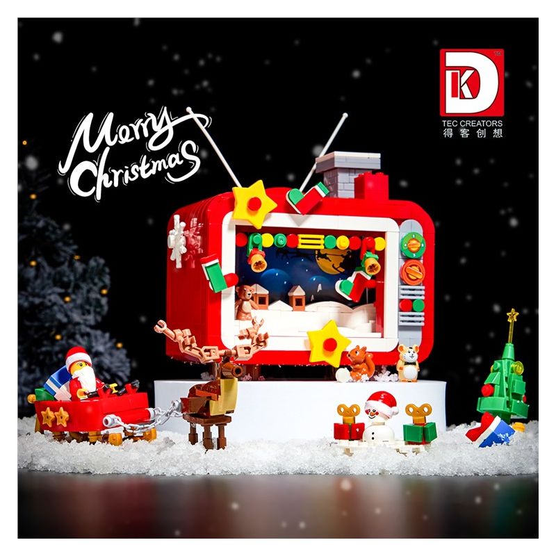 DK 711 non  TRUYỀN HÌNH GIÁNG SINH bộ đồ chơi xếp lắp ráp ghép mô hình Christmas 626 khối