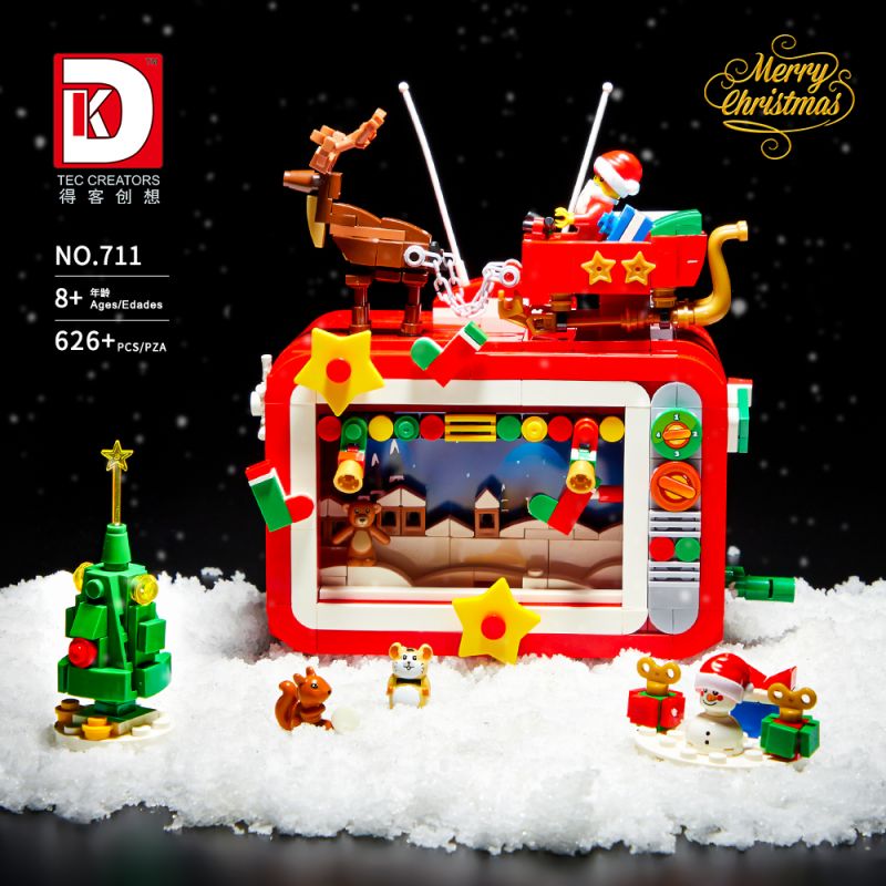 DK 711 non  TRUYỀN HÌNH GIÁNG SINH bộ đồ chơi xếp lắp ráp ghép mô hình Christmas 626 khối