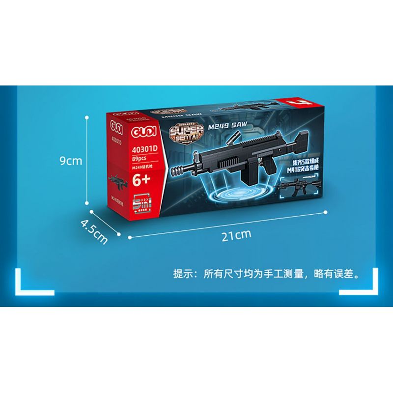 GUDI 40301 non  SÚNG TRƯỜNG TẤN CÔNG M416 8 TỔ HỢP bộ đồ chơi xếp lắp ráp ghép mô hình Gun SUPER SENTAI M416 ASSAULT RIFLE