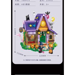 BALODY 21052 non  NGÔI NHÀ KẸO HALLOWEEN bộ đồ chơi xếp lắp ráp ghép mô hình Seasonal CANDY HOUSE Mùa Lễ Hội 780 khối