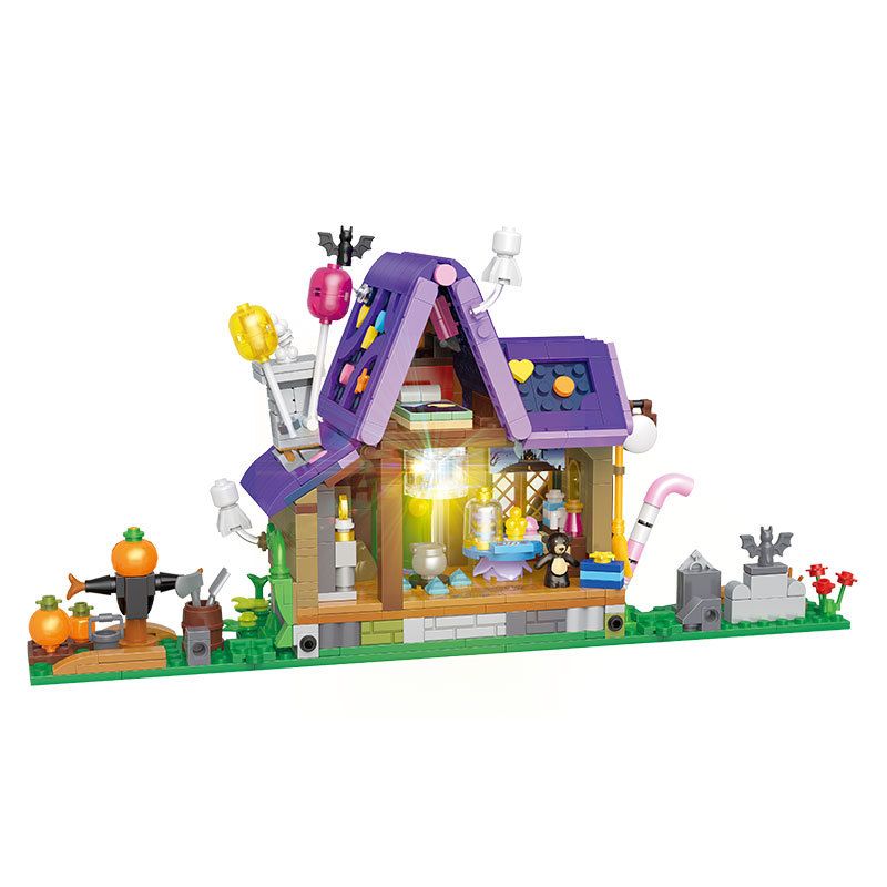 BALODY 21052 non  NGÔI NHÀ KẸO HALLOWEEN bộ đồ chơi xếp lắp ráp ghép mô hình Seasonal CANDY HOUSE Mùa Lễ Hội 780 khối