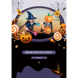 BALODY 21052 non  NGÔI NHÀ KẸO HALLOWEEN bộ đồ chơi xếp lắp ráp ghép mô hình Seasonal CANDY HOUSE Mùa Lễ Hội 780 khối