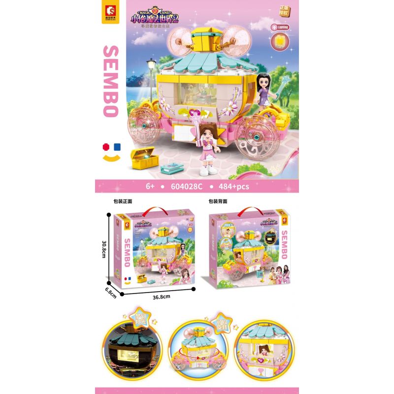 SEMBO 604028C non Lego XIAOLING'S MAGICAL WORLD 2 ĐI TÌM CÔNG CHÚA AURORA bộ đồ chơi xếp lắp ráp ghép mô hình Girl MIGIC LAND Con Gái 484 khối