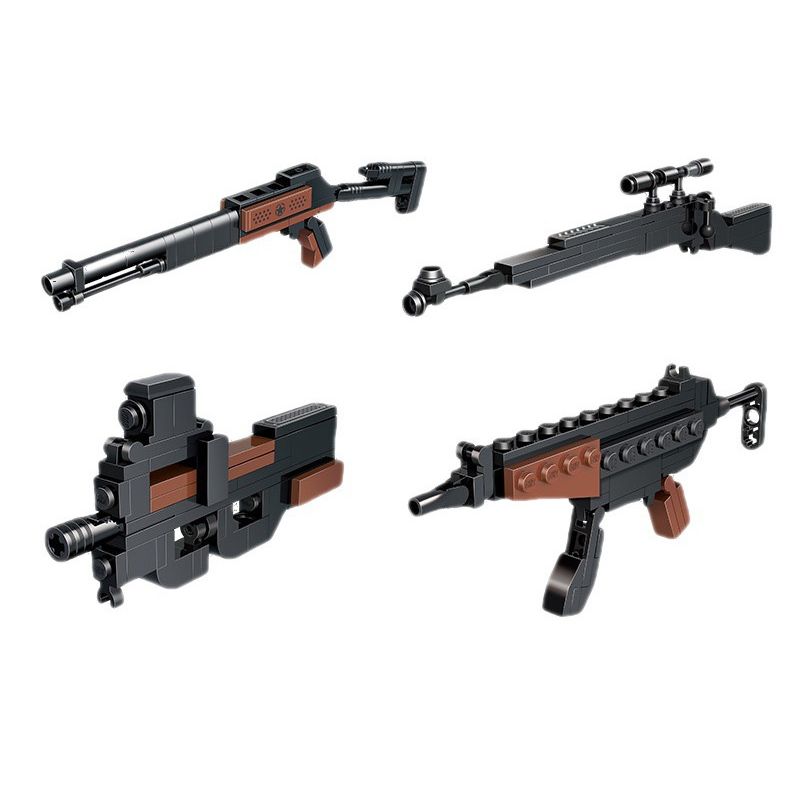 GUDI 40601 non  ĐẠI BÀNG SA MẠC 8 KẾT HỢP bộ đồ chơi xếp lắp ráp ghép mô hình Gun SUPER SENTAI Súng