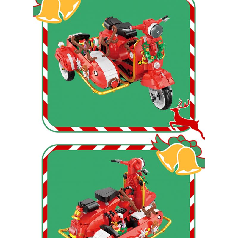 BALODY 21059 non  GIÁNG SINH BA BÁNH bộ đồ chơi xếp lắp ráp ghép mô hình Motorcycle Motorbike Xe Hai Bánh 1529 khối