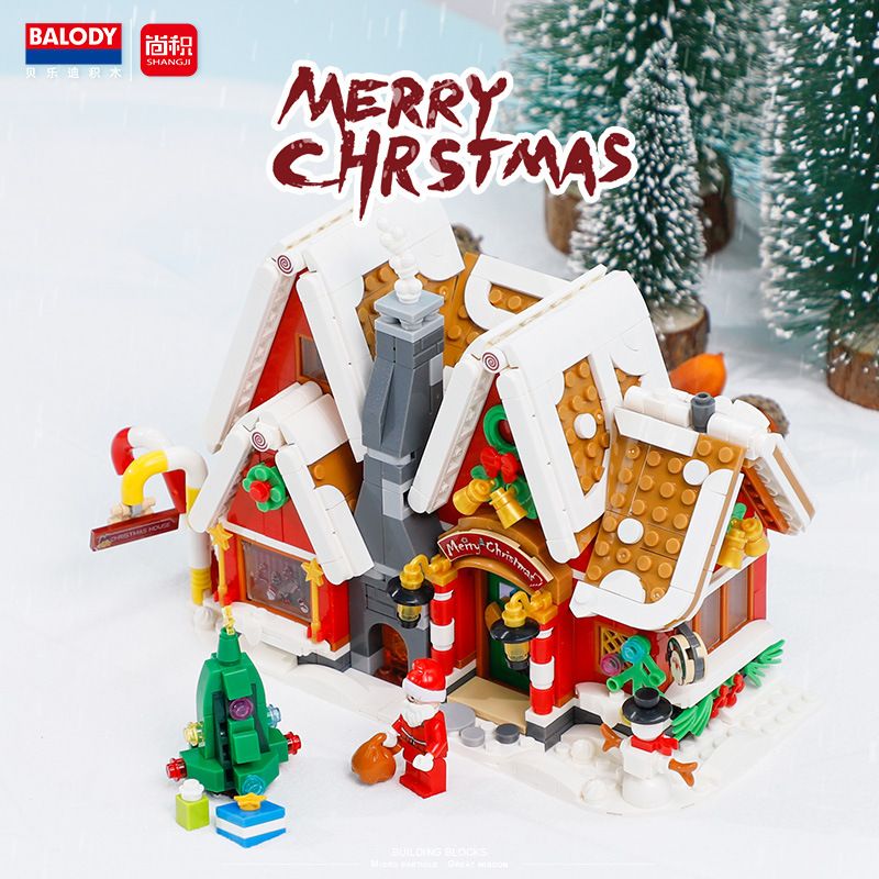 BALODY 21058 non  NHÀ BÁNH GỪNG bộ đồ chơi xếp lắp ráp ghép mô hình Christmas Giáng Sinh 1026 khối