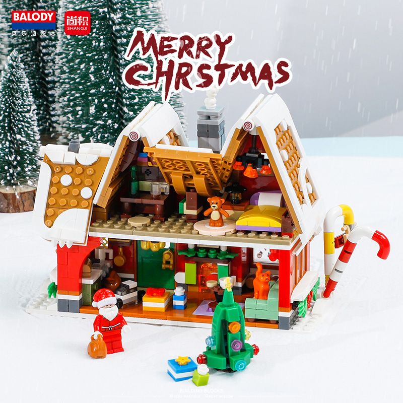 BALODY 21058 non  NHÀ BÁNH GỪNG bộ đồ chơi xếp lắp ráp ghép mô hình Christmas Giáng Sinh 1026 khối