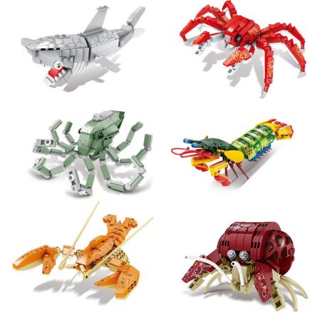 Kazi KY80045 80045 non  SEA WORLD 6 MÔ HÌNH CÁ MẬP ĐẦU BÚA CUA HOÀNG ĐẾ BẠCH TUỘC KHỔNG LỒ TÔM BỌ NGỰA ĐUÔI CHIM ĐỎ MEXICO ẨN SĨ bộ đồ chơi xếp lắp ráp ghép mô hình Creator OCEAN Sáng Tạo 1041 khối