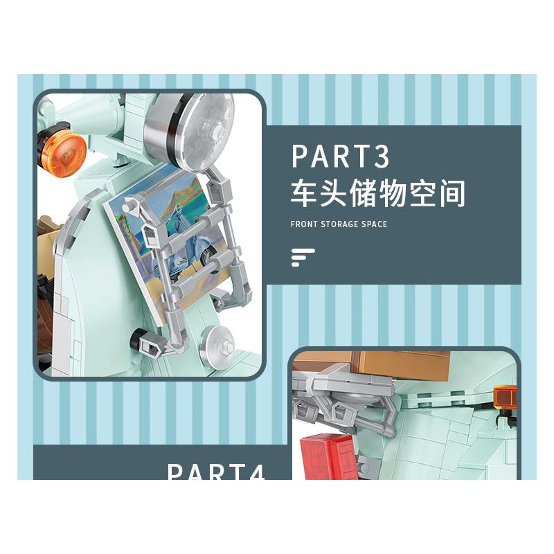 BALODY 21063 non  XE MÁY NHỎ TƯƠI bộ đồ chơi xếp lắp ráp ghép mô hình Motorcycle Motorbike AUTUMN PAINTING Xe Hai Bánh 1078 khối