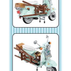 BALODY 21063 non  XE MÁY NHỎ TƯƠI bộ đồ chơi xếp lắp ráp ghép mô hình Motorcycle Motorbike AUTUMN PAINTING Xe Hai Bánh 1078 khối