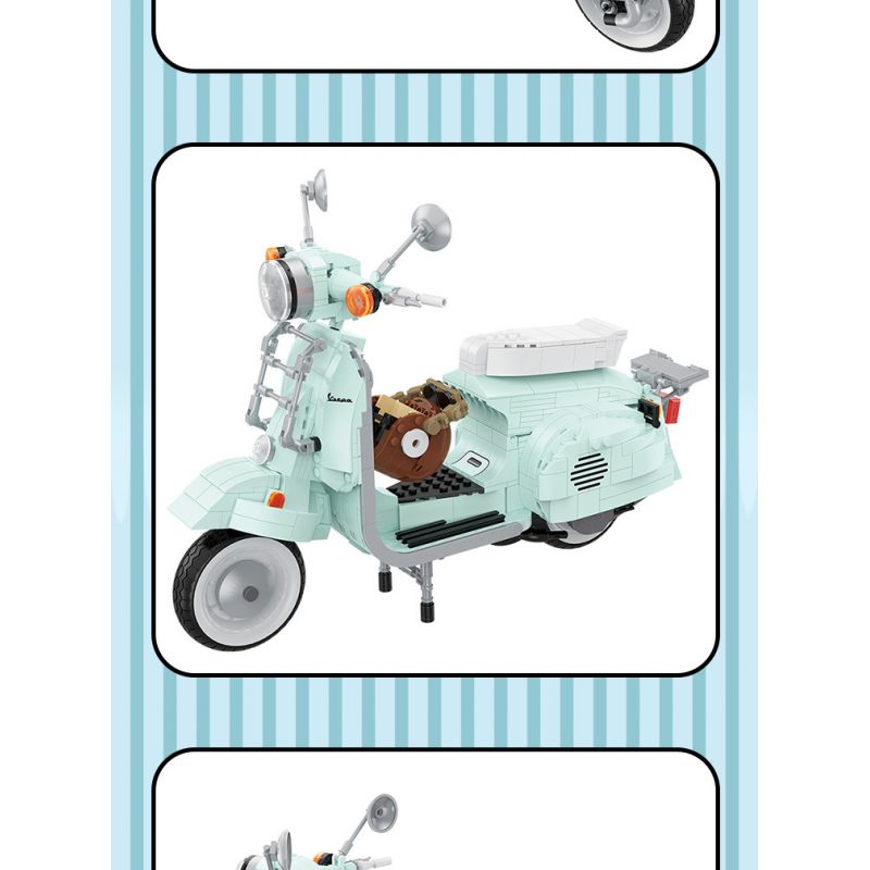 BALODY 21063 non  XE MÁY NHỎ TƯƠI bộ đồ chơi xếp lắp ráp ghép mô hình Motorcycle Motorbike AUTUMN PAINTING Xe Hai Bánh 1078 khối