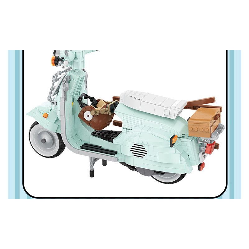 BALODY 21063 non  XE MÁY NHỎ TƯƠI bộ đồ chơi xếp lắp ráp ghép mô hình Motorcycle Motorbike AUTUMN PAINTING Xe Hai Bánh 1078 khối