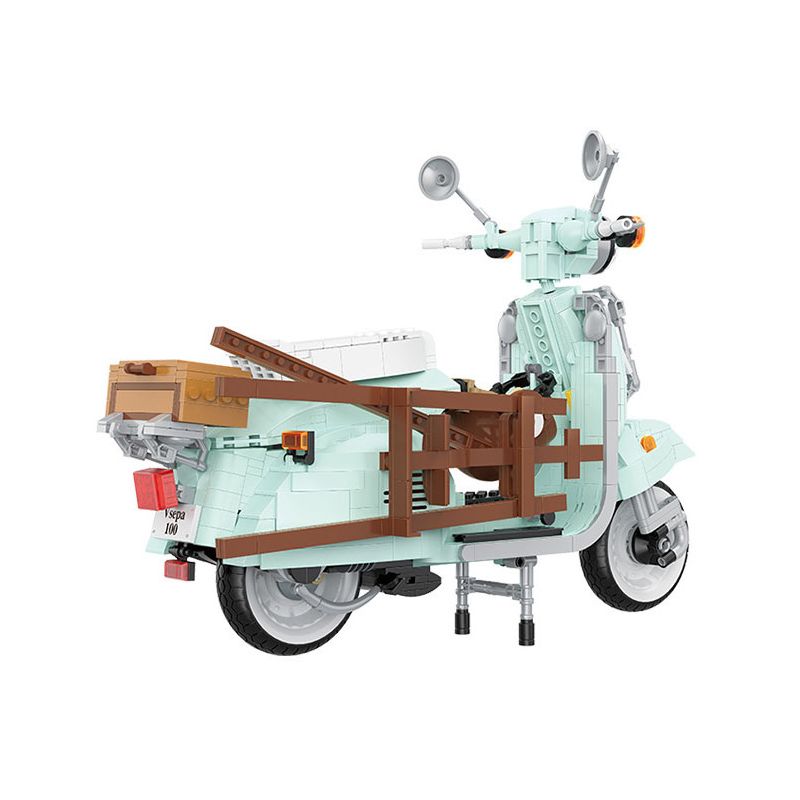 BALODY 21063 non  XE MÁY NHỎ TƯƠI bộ đồ chơi xếp lắp ráp ghép mô hình Motorcycle Motorbike AUTUMN PAINTING Xe Hai Bánh 1078 khối