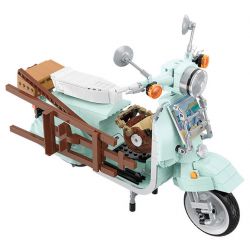 BALODY 21063 non  XE MÁY NHỎ TƯƠI bộ đồ chơi xếp lắp ráp ghép mô hình Motorcycle Motorbike AUTUMN PAINTING Xe Hai Bánh 1078 khối