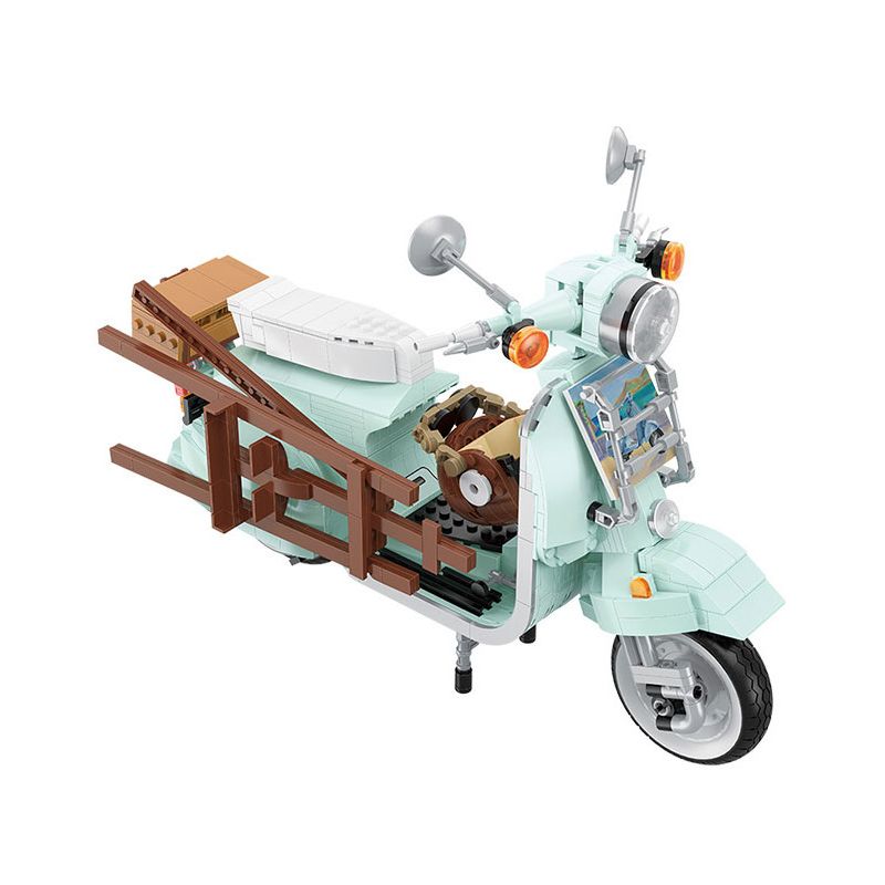 BALODY 21063 non  XE MÁY NHỎ TƯƠI bộ đồ chơi xếp lắp ráp ghép mô hình Motorcycle Motorbike AUTUMN PAINTING Xe Hai Bánh 1078 khối