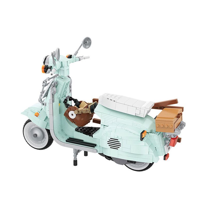 BALODY 21063 non  XE MÁY NHỎ TƯƠI bộ đồ chơi xếp lắp ráp ghép mô hình Motorcycle Motorbike AUTUMN PAINTING Xe Hai Bánh 1078 khối