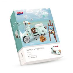 BALODY 21063 non  XE MÁY NHỎ TƯƠI bộ đồ chơi xếp lắp ráp ghép mô hình Motorcycle Motorbike AUTUMN PAINTING Xe Hai Bánh 1078 khối