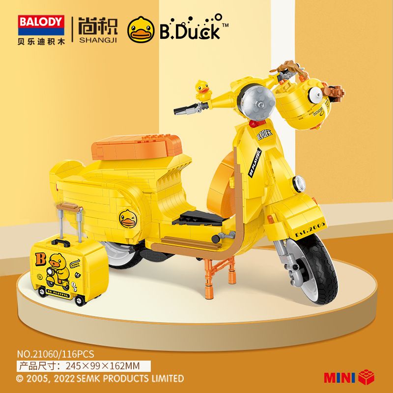 BALODY 21060 non  B.DUCK XE MÁY bộ đồ chơi xếp lắp ráp ghép mô hình Motorcycle Motorbike B.DUCK MOTORCYCLE CLUB Xe Hai Bánh 1116 khối