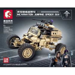 SEMBO 704951 non  SPIRIT LỒNG NHỆN NHẢY XE ĐỊA HÌNH bộ đồ chơi xếp lắp ráp ghép mô hình Movie & Game INCARNATION JUMPING SPIDER SUV Phim Và Trò Chơi 1182 khối