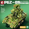 SEMBO 203113 non  SÚNG PHÒNG KHÔNG TỰ HÀNH BÁNH LỐP PGZ-09 bộ đồ chơi xếp lắp ráp ghép mô hình Military Army PGZ-09 WHEELED SELF-PROPELLED ANTIAIRCRAFT GUN Quân Sự Bộ Đội 302 khối