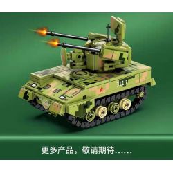 SEMBO 203113 non  SÚNG PHÒNG KHÔNG TỰ HÀNH BÁNH LỐP PGZ-09 bộ đồ chơi xếp lắp ráp ghép mô hình Military Army PGZ-09 WHEELED SELF-PROPELLED ANTIAIRCRAFT GUN Quân Sự Bộ Đội 302 khối