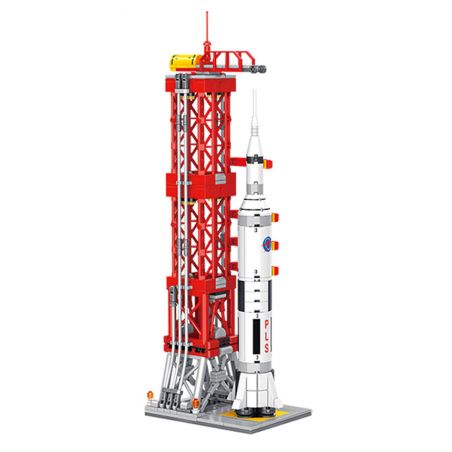 INBRIXX 691007 non  BÃI PHÓNG SATURN V bộ đồ chơi xếp lắp ráp ghép mô hình Space Thám Hiểm Không Gian 457 khối