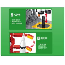 INBRIXX 691007 non  BÃI PHÓNG SATURN V bộ đồ chơi xếp lắp ráp ghép mô hình Space Thám Hiểm Không Gian 457 khối