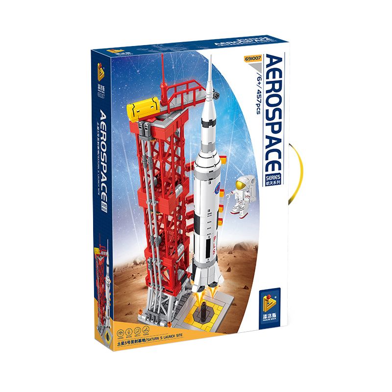 INBRIXX 691007 non  BÃI PHÓNG SATURN V bộ đồ chơi xếp lắp ráp ghép mô hình Space Thám Hiểm Không Gian 457 khối