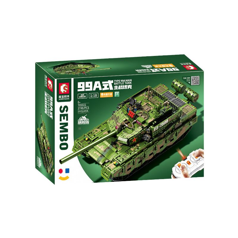 SEMBO 705021 non  XE TĂNG CHIẾN ĐẤU CHỦ LỰC TYPE 99A 1:18 tỷ lệ 1:18 bộ đồ chơi xếp lắp ráp ghép mô hình Military Army TYPE 99A MAIN BATTLE TANK Quân Sự Bộ Đội 2748 khối