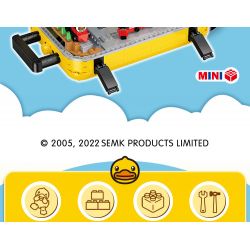 BALODY 21061 non  HÀNH LÝ B.DUCK VÒNG QUANH THẾ GIỚI LUÂN ĐÔN bộ đồ chơi xếp lắp ráp ghép mô hình B.DUCK TRAVEL SUITCASE 1499 khối