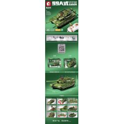 SEMBO 705021 non  XE TĂNG CHIẾN ĐẤU CHỦ LỰC TYPE 99A 1:18 tỷ lệ 1:18 bộ đồ chơi xếp lắp ráp ghép mô hình Military Army TYPE 99A MAIN BATTLE TANK Quân Sự Bộ Đội 2748 khối