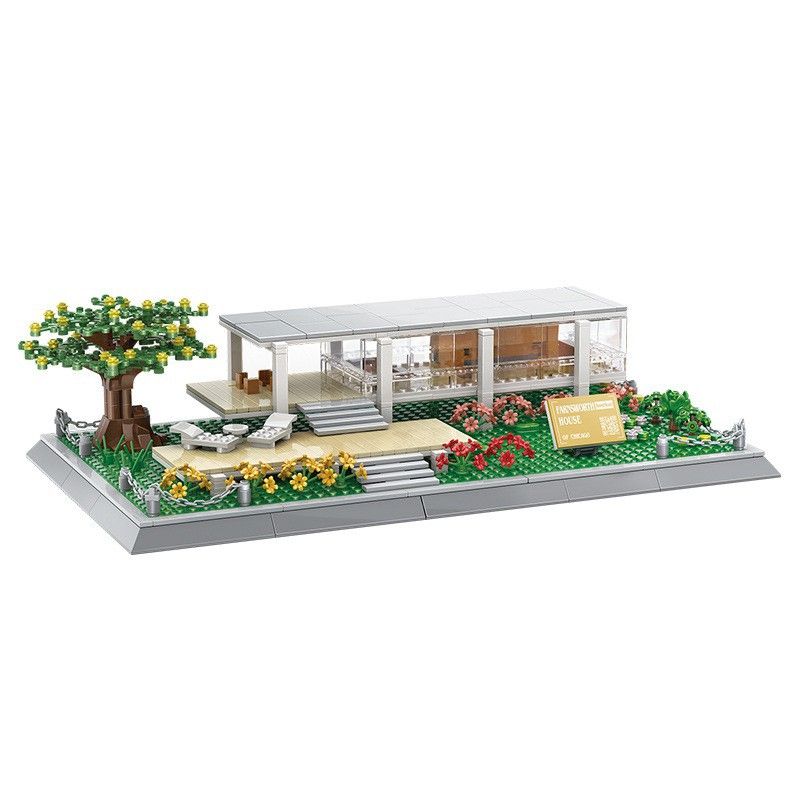 WANGE 5233 non Lego DINH THỰ FARNSWORTH bộ đồ chơi xếp lắp ráp ghép mô hình Architecture FARNSWORTH HOUSE Công Trình Kiến Trúc 661 khối