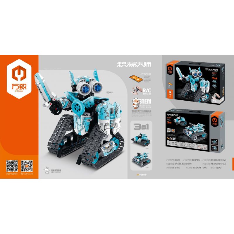 IM.MASTER 8028 non  ROBOT LẬP TRÌNH ỨNG DỤNG bộ đồ chơi xếp lắp ráp ghép mô hình  Kỹ Thuật Công Nghệ Cao Mô Hình Phương Tiện 398 khối