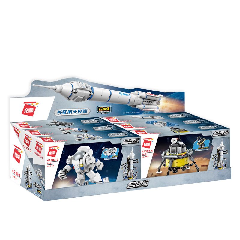 Enlighten 42302 Qman 42302 non  TÊN LỬA VŨ TRỤ LONG MARCH 6 KẾT HỢP bộ đồ chơi xếp lắp ráp ghép mô hình Creator 3 In 1 Sáng Tạo Với 3 Mẫu