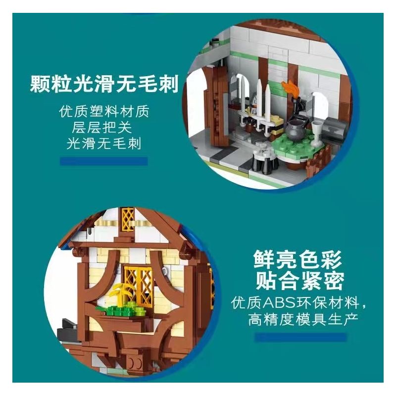 MorkModel 50101 Mork Model 50101 non  THỊ TRẤN THỜI TRUNG CỔ bộ đồ chơi xếp lắp ráp ghép mô hình MEDIEVALTOWN MARKET 1724 khối