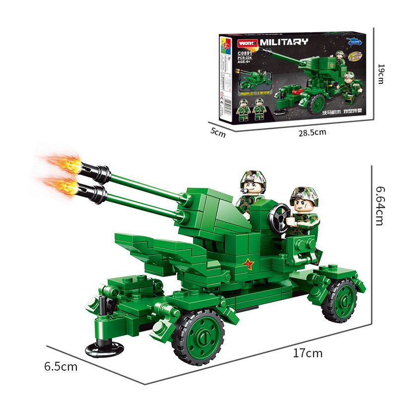 WOMA C0891 0891 non  90 SÚNG CÔNG NGHỆ CAO bộ đồ chơi xếp lắp ráp ghép mô hình Military Army Quân Sự Bộ Đội 224 khối