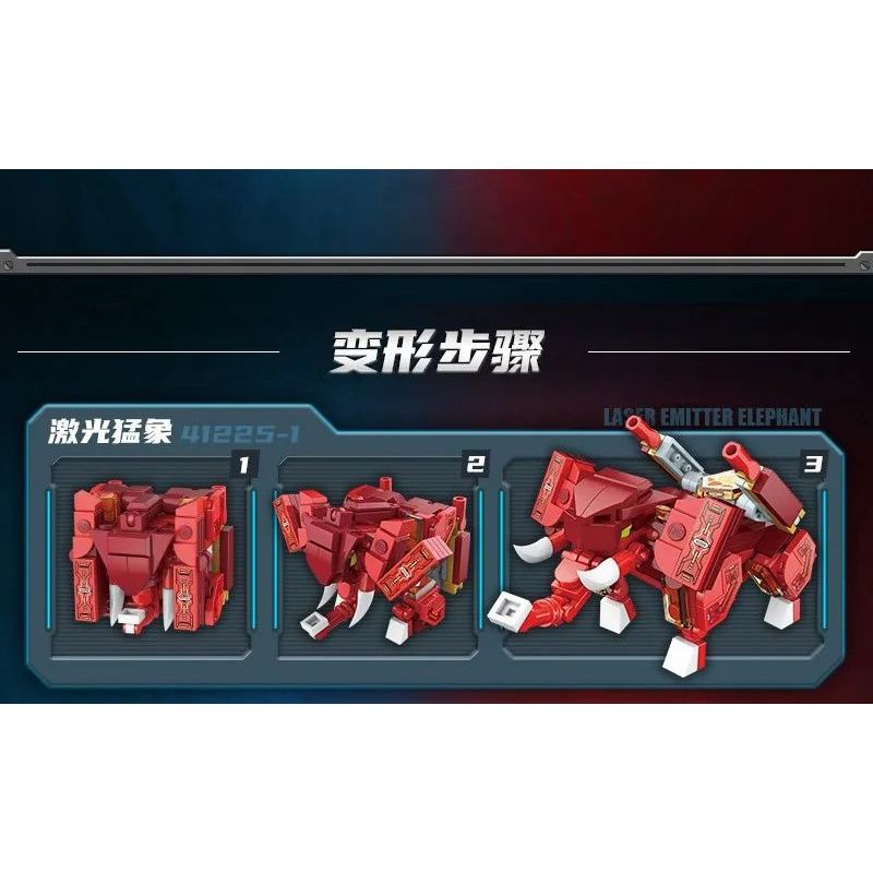 Enlighten 41225 Qman 41225 non  ROBOT CUBE 4 LOẠI LASER MAMMOTH SHADOW DRAGON HEAVY BULL SONIC NECK bộ đồ chơi xếp lắp ráp ghép mô hình