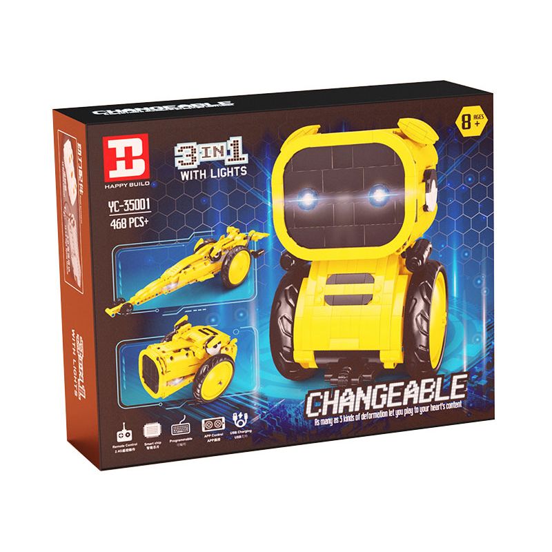 HAPPY BUILD SHINEYU XINYU YC-35001 35001 YC35001 non  NGƯỜI MÁY 3IN1 bộ đồ chơi xếp lắp ráp ghép mô hình Gun CHANGEABLE Súng 468 khối