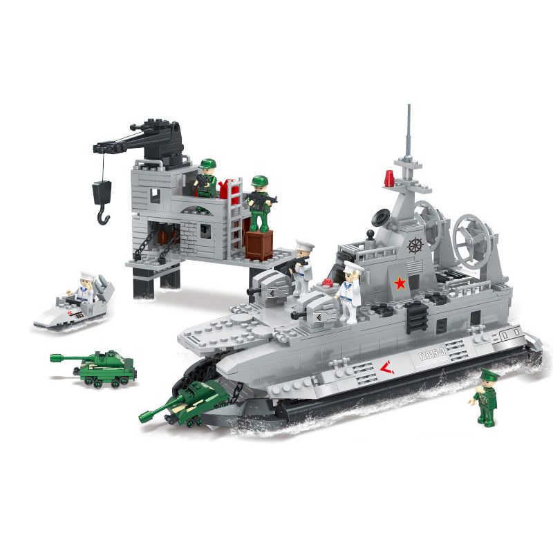 COGO 17015 non Lego TÀU ĐỔ BỘ ĐỆM KHÍ LỚP BISON THUỘC ĐỀ ÁN 12322 bộ đồ chơi xếp lắp ráp ghép mô hình Military Army Quân Sự Bộ Đội 826 khối