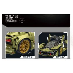 PanlosBrick 673005 Panlos Brick 673005 non  ĐUA CƠ KHÍ tỷ lệ 1:14 bộ đồ chơi xếp lắp ráp ghép mô hình  LAMBORGHINI TERZO MILLENNIO Kỹ Thuật Công Nghệ Cao Mô Hình Phương Tiện 1406 khối