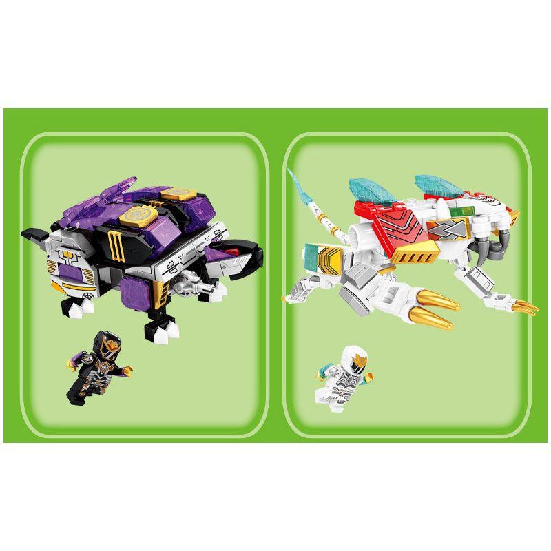 SEMBO 103240 103237 103238 103239 non  BỐN VỊ THẦN VÀ QUÁI THÚ MÁY THÉP 4 XUANWU BAIHU SUZAKU QINGLONG bộ đồ chơi xếp lắp ráp ghép mô hình Therion Totems MECHA OF STEEL 861 khối