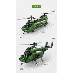 IM.MASTER 6809 non  MÁY BAY TRỰC THĂNG VẬN TẢI bộ đồ chơi xếp lắp ráp ghép mô hình  MF09 CHINOOK HELICOPTER Kỹ Thuật Công Nghệ Cao Mô Hình Phương Tiện 432 khối