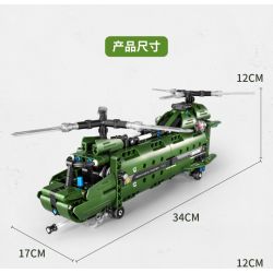 IM.MASTER 6809 non  MÁY BAY TRỰC THĂNG VẬN TẢI bộ đồ chơi xếp lắp ráp ghép mô hình  MF09 CHINOOK HELICOPTER Kỹ Thuật Công Nghệ Cao Mô Hình Phương Tiện 432 khối