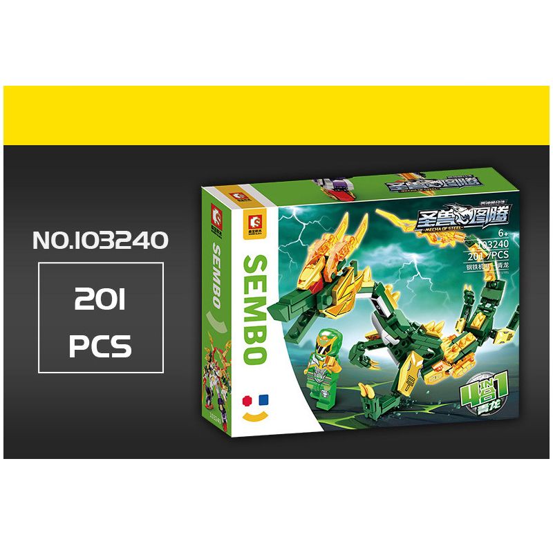 SEMBO 103240 103237 103238 103239 non  BỐN VỊ THẦN VÀ QUÁI THÚ MÁY THÉP 4 XUANWU BAIHU SUZAKU QINGLONG bộ đồ chơi xếp lắp ráp ghép mô hình Therion Totems MECHA OF STEEL 861 khối