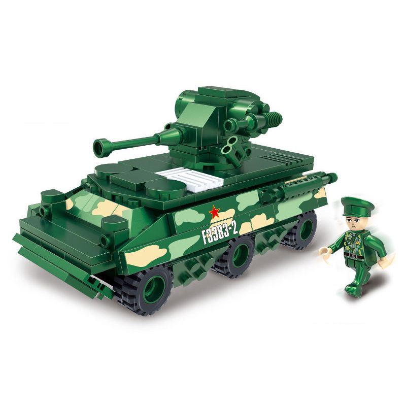 COGO 17002 non Lego XE BỌC THÉP WZ551 bộ đồ chơi xếp lắp ráp ghép mô hình Military Army Quân Sự Bộ Đội
