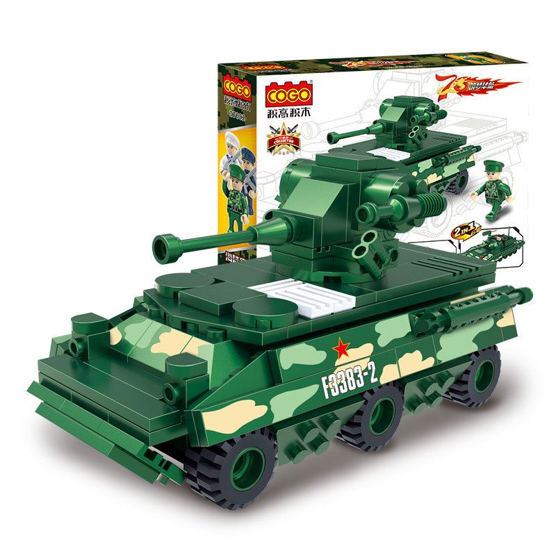 COGO 17002 non  XE BỌC THÉP WZ551 bộ đồ chơi xếp lắp ráp ghép mô hình Military Army Quân Sự Bộ Đội