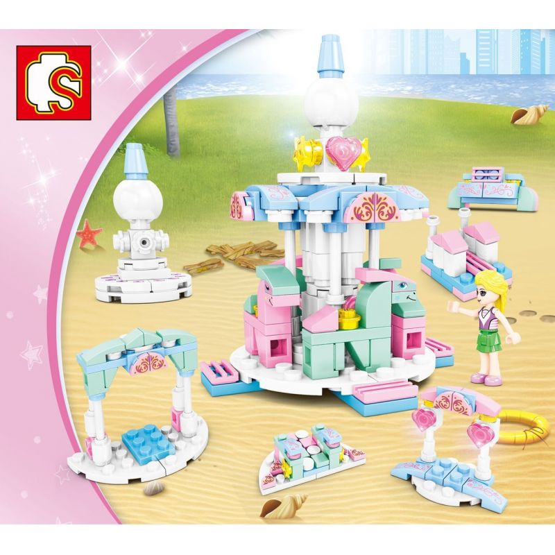 SEMBO 103125 non  TROJANS XOAY 6 KẾT HỢP bộ đồ chơi xếp lắp ráp ghép mô hình Girl Con Gái 154 khối