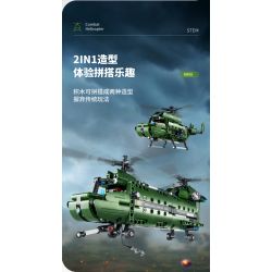 IM.MASTER 6809 non  MÁY BAY TRỰC THĂNG VẬN TẢI bộ đồ chơi xếp lắp ráp ghép mô hình  MF09 CHINOOK HELICOPTER Kỹ Thuật Công Nghệ Cao Mô Hình Phương Tiện 432 khối